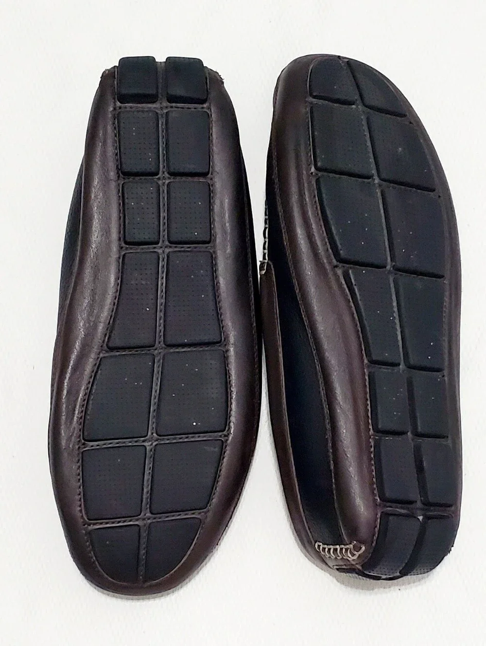 Acorn Pebbled Leather Driving Loafer Black Brown Size 13